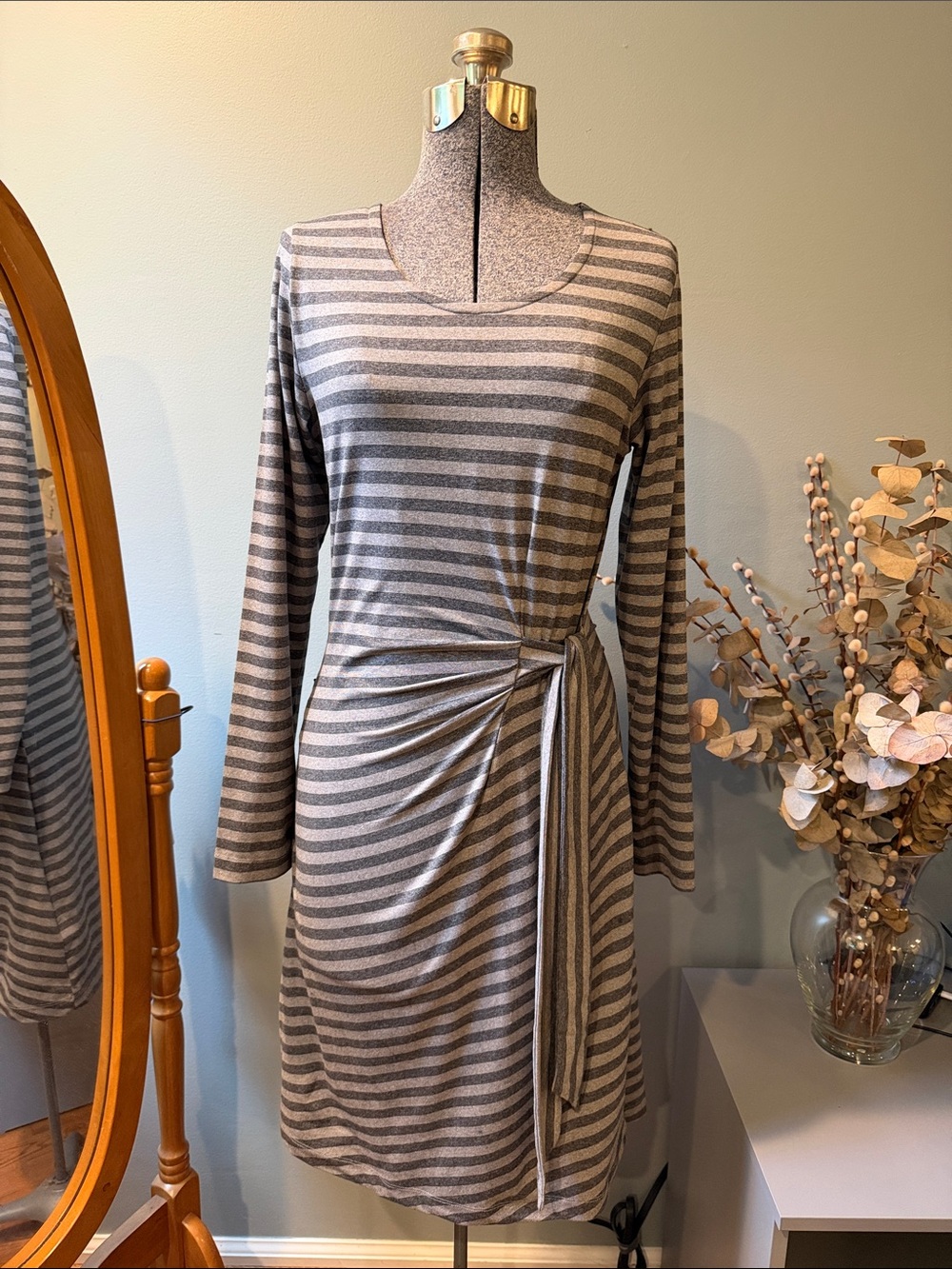 ExOfficio Striped Gray Dress